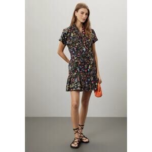 Hutch Black Peach Dress Size L No Belt